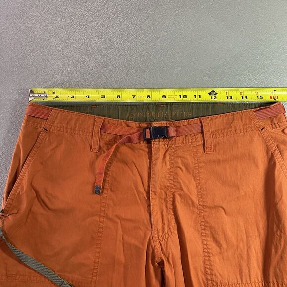 Abercrombie & Fitch Capri Cargo Pants Womens Size 8 Orange Green Y2K Utility - Picture 8 of 11